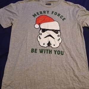 Disney Star Wars Merry force be with you grey T-Shirt